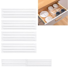 FALOFALO Acrylic Drawer Dividers, 10.6 - 20.5 inches (27 - 52 cm), Slide, Telescopic, Freely Layout, Kitchen Cabinets, Stationery, Makeup, Clothes Storage, Organization (Set of 4)