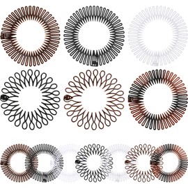 WILLBOND 14 Pcs Flexible Stretch Headbands - Circular Tooth Hair Combs, Plastic Hairbands Holders for Women and Girls, 7 Lovely Colors