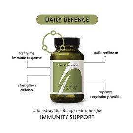 The Herbtender FOOD SUPPLEMENT. DAILY DEFENCE with Astragalus and Super-shrooms 60 Vegan Capsules