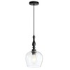 Black Pendant Lights Kitchen Island Bell Shape Clear Glass Hanging