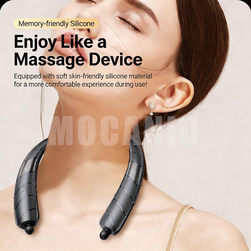 MOCANIO Bluetooth Neckband Earphones, Wireless Earbuds with 48H Playtime, 4