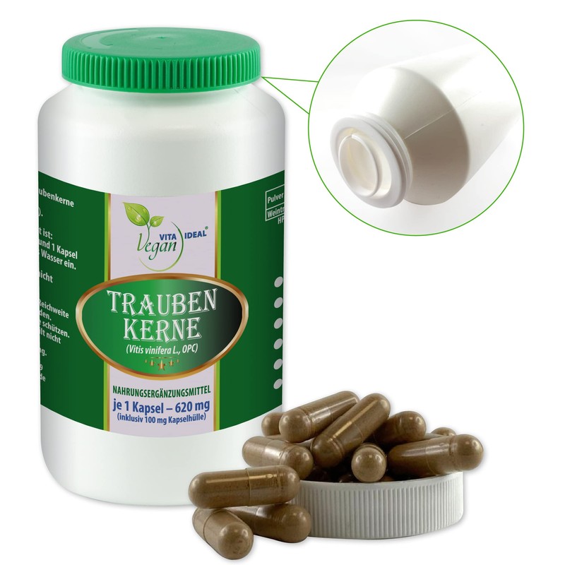 Vitaide Vegan® Grape Seeds (OPC, Vitis Vinifera L) 120 Vegetable