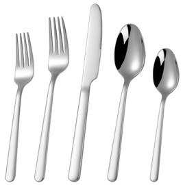 60 Piece Stainless Steel Silverware Set for 12, 18/10 Silverware Set, Flatware Set for 12, 18/10 Stainless Steel Flatware, Dishwasher Safe