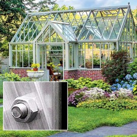 M6 x 22 mm Aluminium Greenhouse Screws and Nuts, Heavy Duty Grate Hardware Kit for Greenhouse, Replacement Accessories, The Assembly Contains 20 Screws and 20 Nuts
