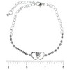 Mi Amore Ankle Bracelet with Heart Shaped and Rhinestone Accents