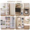 VECELO 4-Tier Tall Narrow Storage Cabinet with Movable Wheels, Adjustable
