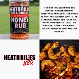 Heath Riles BBQ Honey Rub Combo with Refill Bag (1 Rub, 1 Refill Bag), Competition Winning Products from Pitmaster Heath Riles