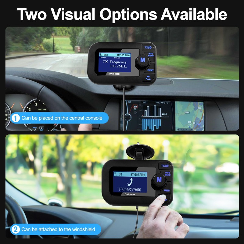 DeeprBlu Car DAB/DAB+ Radio Adapter & Bluetooth FM Transmitter, Auto