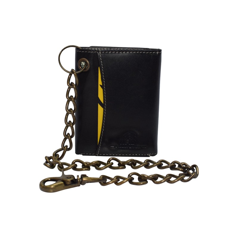 CAZORO RFID Blocking Men's Tri-fold Vintage Biker Vintage Buffalo Leather