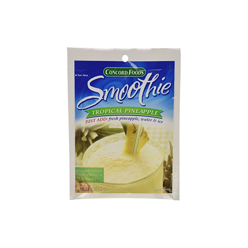 Concord Foods Tropical Pineapple Smoothie Mix, 2-Ounce Pouch (VALUE Pack