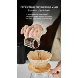 Molino de Cafe Manual, 40 Niveles Moledor de Cafe en Grano Acero inoxidable y cerámica. Molinillo de cafe ideal para oficina o viaje. Precisión superior con este molino para cafe.