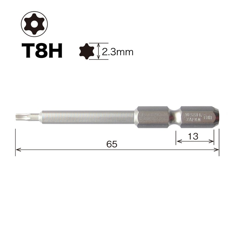 Vessel SMVT08H Torx Bit Stopper VT8H x 65 1