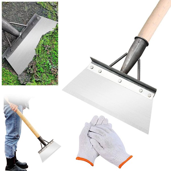 Multifunctional Cleaning Shovel,Multi-Functional Outdoor Garden Cleaning Shovel,Stainless Steel Cleaning Shovel Flat Shovel,Garden Scraper for Weeds and Moss,Farm Weeding Remover Tool (23CM)