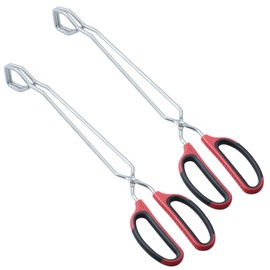 HINMAY Stainless Steel Scissor Tongs 15-Inch Heavy Duty Grilling Tongs, Set of 2