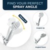 HammerHead Showers® ALL METAL 3-Spray Handheld Shower Head with Long