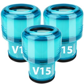 3 Pack V15 Vacuum Filters Replacement for Dyson V11 Animal, V11 Torque Drive,V11 Extra, V15 Detect Cordless Vacuum Cleaner Filter,For Dyson V15s Detect Submarine, Compare to Part # 970013-03