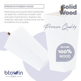 Btowin 8 inch Solid Wood Furniture Legs, 4Pcs Mid-Century Modern Wooden Pyramid Replacement Feet with Threaded 5/16'' Hanger Bolts & Mounting Plate & Screws for Sofa Couch Chair Recliner