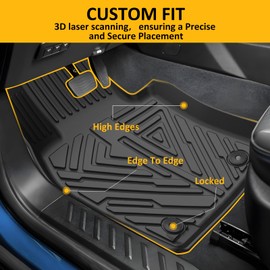 Falafa Floor Mats for Mazda CX-50 2023 2024 2025(Not for Hybrid), All Weather TPE Heavy Duty Floor Liners, 1st & 2nd Row for Mazda CX50 Car Mats Accessories