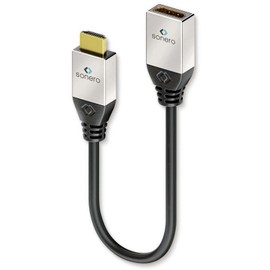sonero® Premium High Speed HDMI Adapter mit Ethernet, 0,25m, UltraHD / 4K / 60Hz, 18Gbps, schwarz