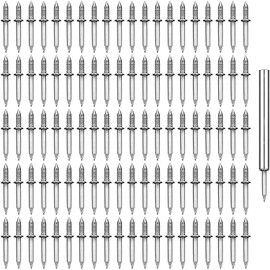 100Pcs Double-Head Skirting Thread Seamless Nail, Skirting Line Without Marks Nail,Invisible Security Screws,Solid Wood Baseboard Double-Headed Nails,Equipped with Nail Specific Sleeve Tool