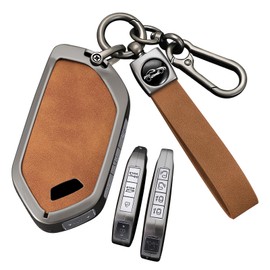 ontto Key Fob Cover Fit for Kia K5 GT-Line 2025 Smart Remote Car Key Case for K4 K5 GT-Line Sorento EV6 EV9 Carnival 2023-up,Stylish Key Protector with Keychain,Brown