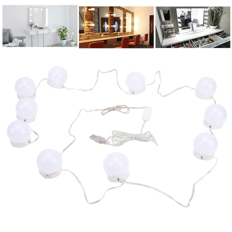 LED Mirror Lights Kit Stick on USB Dimmable Makeup Light