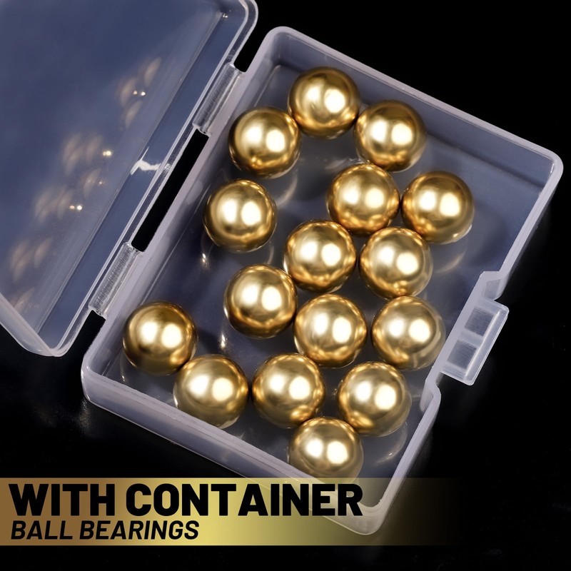 Gootaimi 16 pcs 3/8” Precision Solid Brass Bearing Balls, Brass
