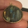 labradorite double sided elegant cut pendant