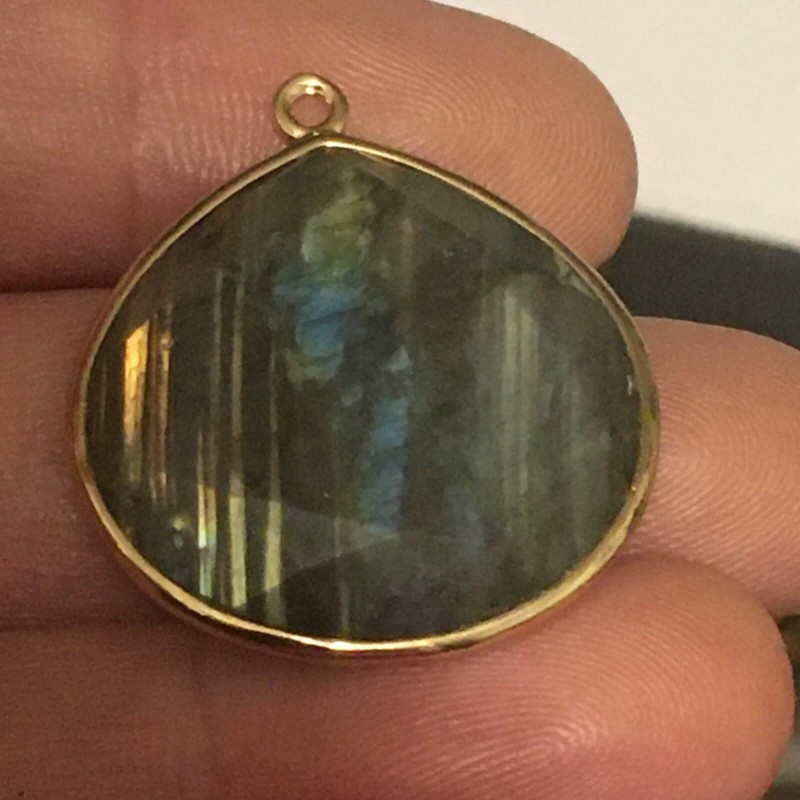 labradorite double sided elegant cut pendant
