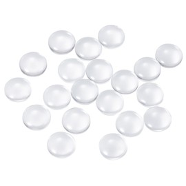PH PandaHall 20pcs 14mm Half Round Flat Back Clear Glass Dome Cabochons for Photo Pendant Craft Jewelry Making