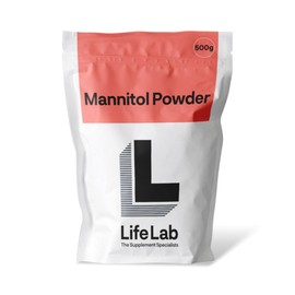 Mannitol Powder 500g - Pure D-Mannitol Sugar Alcohol Low Calorie option Sweetener for Baking & Cooking Food Grade Vegan & Vegetarian by LifeLab Supplements