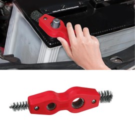 Lyxheth 4 in 1 Car Battery Cleaning Brush, Car Battery Terminal Cleaner, Anti-Rust Auto Battery Cleaner with Steel Wire, Battery Cleaner Tool Car Accessories for Cleaning Auto Battery Post (Red)