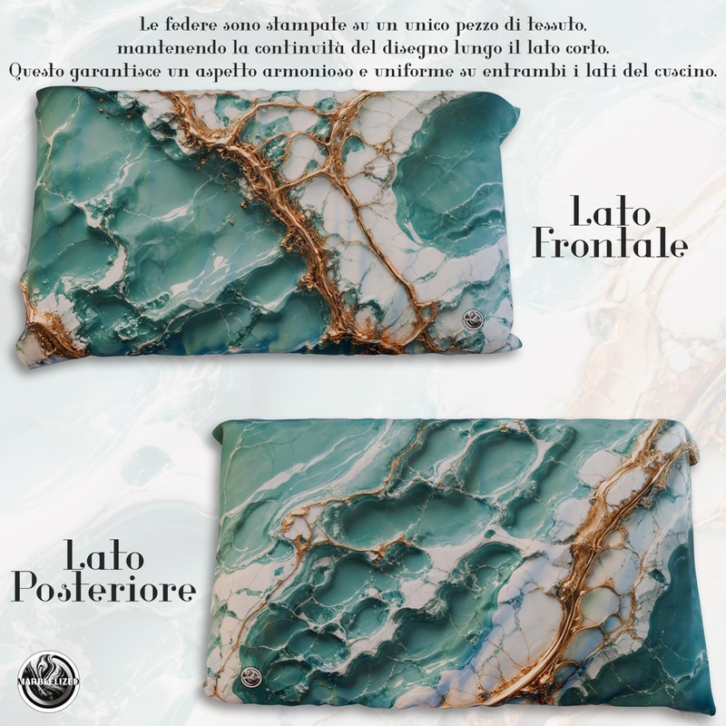 MARBLELIZED – Pair of Pillow Cases for Bed 50 x