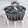 Remagr Disposable Checkered Tablecloth Round Plastic Buffalo Plaid Table Cloth