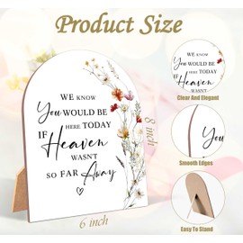 GEQWH Wedding Sign with Stand, 6 x 8 Inch Arch Wooden Tabletop Sign, Rustic Wedding Reception Decoration