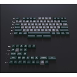 SIKAKEYB PBT Doubleshot 60/64/68/84 Custom Keyboard Keycap,Cherry Profile Compatible with Cherry Gateron Kailh MX Switch Mechanical Keyboard (Greenish White)