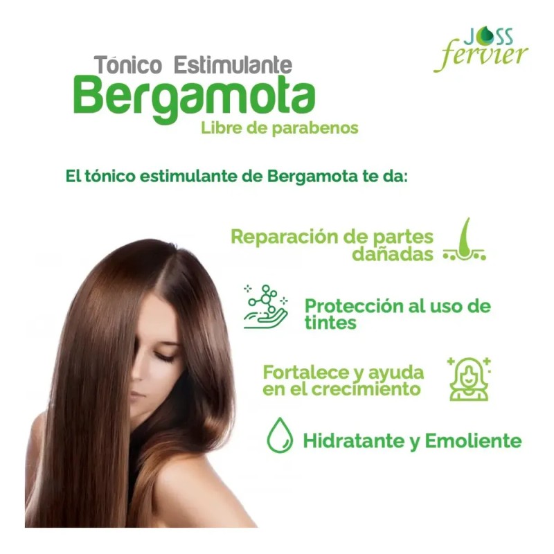Shampoo Bergamota Tónico Estimulador Y Crema Para Peinar