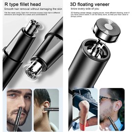 Cortador de Vello Naríz Eléctrico, Recortadoras de Naríz y Oreja, Recortadora de Nariz, Rasuradora Nariz, Cortadora de Bello Nariz Recargable, Maquina Pelo de Nariz, Recortadora de Barba para Hombre, Rasuradora de Orejas, Oidos y Bigote, Cortapelos de Ce