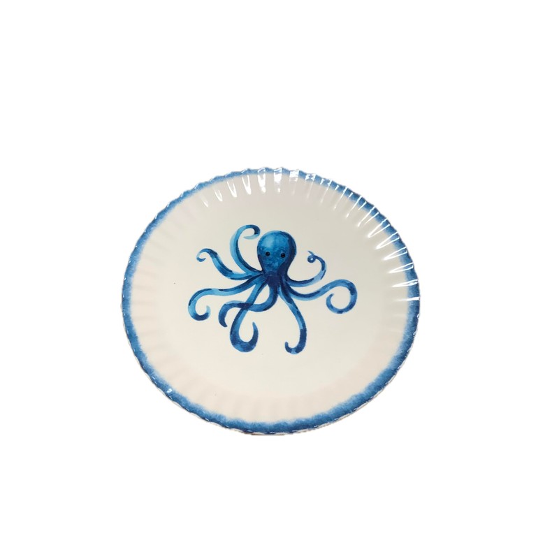 Sigrid Olsen Set of 4 Melamine Appetizer Plates, Ocean Life