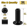 Mywish M8 x 20mm 50Pcs Flat Head Hex Socket Cap