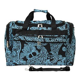 World Traveler Fashion Prints 19-inch Duffle Bag, Black Blue Paisley