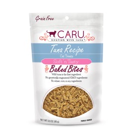 Caru - Soft ‘n Tasty Baked Tuna Bites - Natural Treats for Cats - Supports Muscle & Heart Health - Packed With Protein - Traceable Ingredients - Flavorful - Non-GMO - Made in USA - 3 oz - 1 Pack