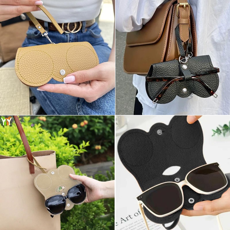 BOBOAR Sunglasses Case Leather Soft Holder Eyeglass Slim Glasses Pouch