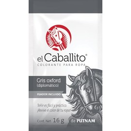 el Caballito, el único Colorante en Polvo para ropa color Gris oxford ¡Revive y cambia el color de tu prenda favorita! Sobre con 16g
