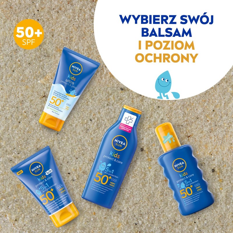NIVEA SUN Protect & Care Kinder-Blotion SPF 50+, 200ml