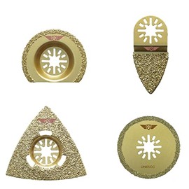 4 x TopsTools UNK4CRM Mixed Grout Blades Compatible with Bosch Fein (Non-StarLock) Makita Milwaukee Einhell Ergotools Hitachi Parkside Ryobi Worx Workzone Multi Tool Accessories