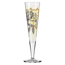 RITZENHOFF Goldnacht No. 29 1071029 Champagne Glass 200 ml Rose Garden Motif with Real Gold Made in Germany