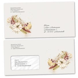 Envelopes Autumn Garden Flowers & Petals, Seasons - Autumn 50 envelopes (windowless) DIN Long (220x110 mm)