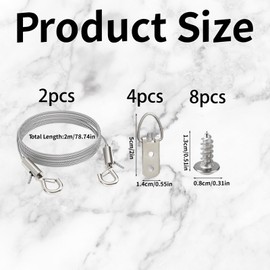 Picture Hanging, Picture Wire, Picture Hanging Wire Kit Adjustable Picture Hanging Solutions with Accessories for Home Decor