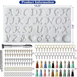 ISSEVE Vilihkc 167Pcs Obverse Alphabet Resin Molds Kit, Silicone Molds for Resin Castin